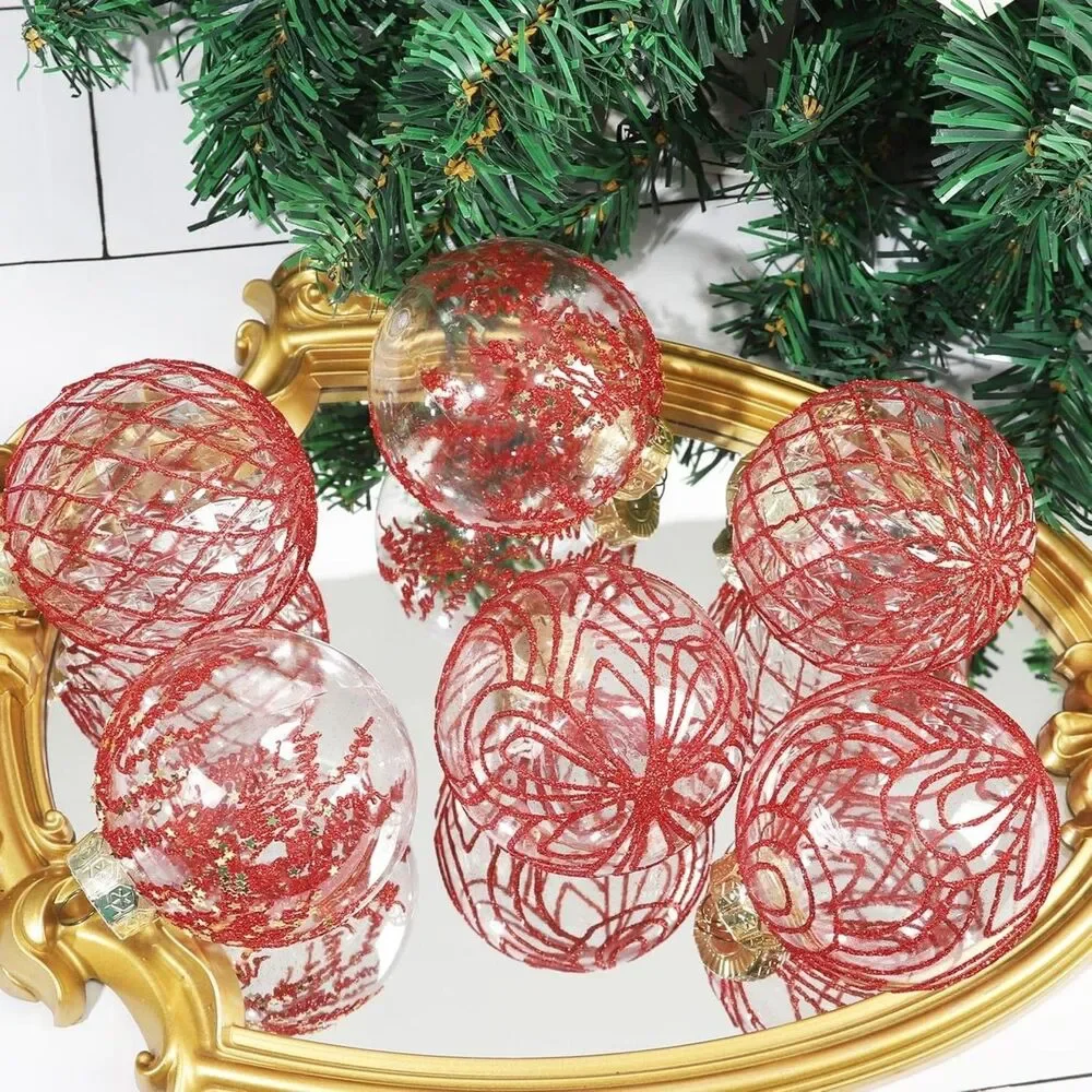 9 PCS Set - 3.15 Inches Large Christmas Tree Ball Ornaments
